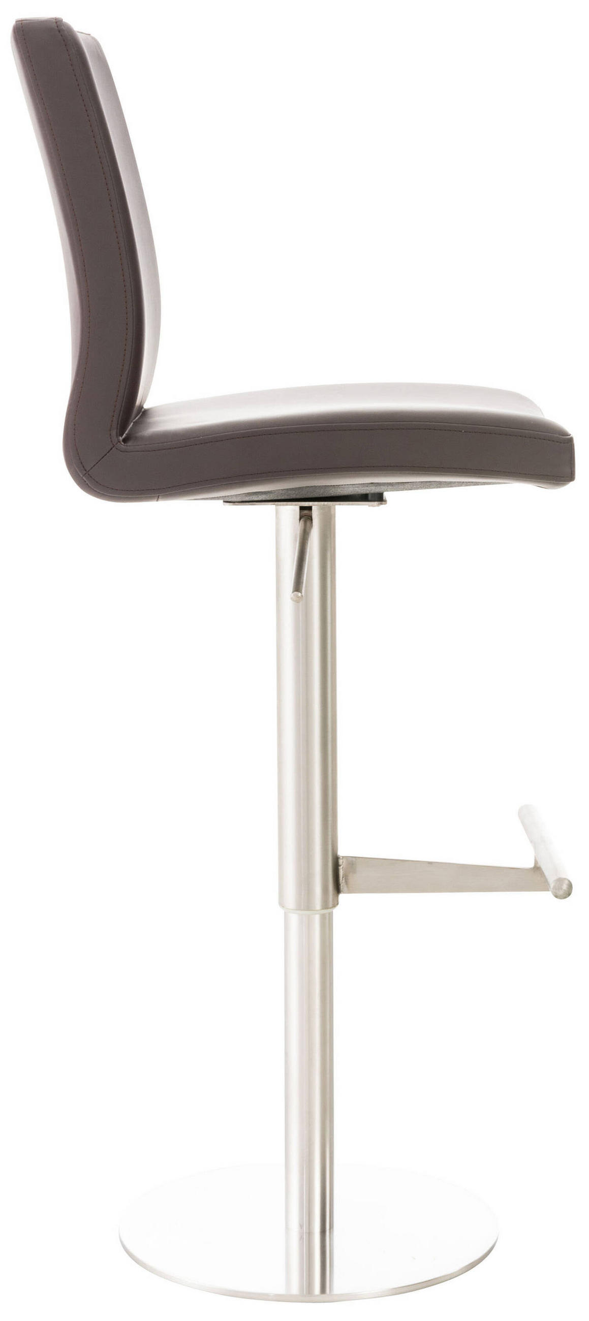 BARHOCKER Cathy, Gestell Edelstahl, Kunstleder Braun - Chromfarben/Braun, Kunststoff/Textil (40/100/49cm) - TPFLiving