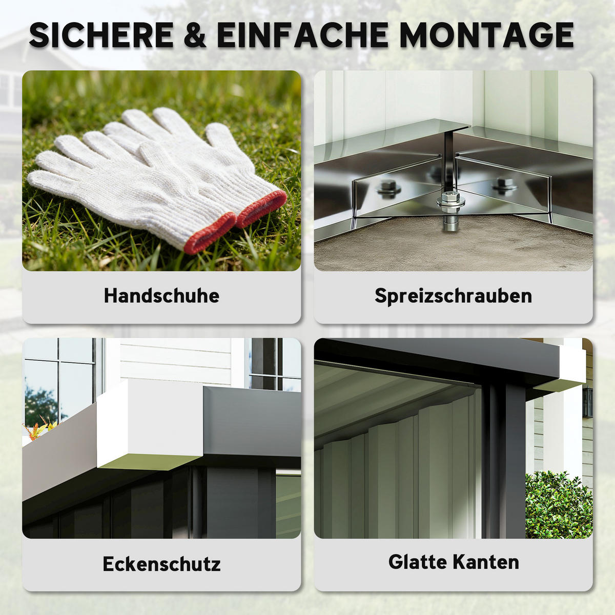 MÄHROBOTER-GARAGE Dunkelgrau 108/86/62,50 cm - Dunkelgrau, Metall (86/62.5/108cm) - Outsunny