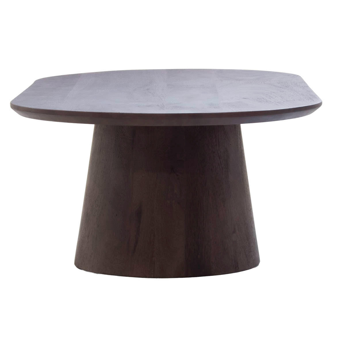 COUCHTISCH Oval Dunkelbraun Holz 130x60x35cm - Dunkelbraun, Holz (130/65/38cm) - Giga Meubel
