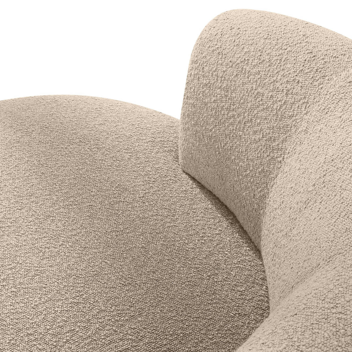 DREHSESSEL VIRA, Hellbeige, Bouclé - Hellbraun/Schwarz, Holz/Holzwerkstoff (105/76/100cm) - KONSIMO®