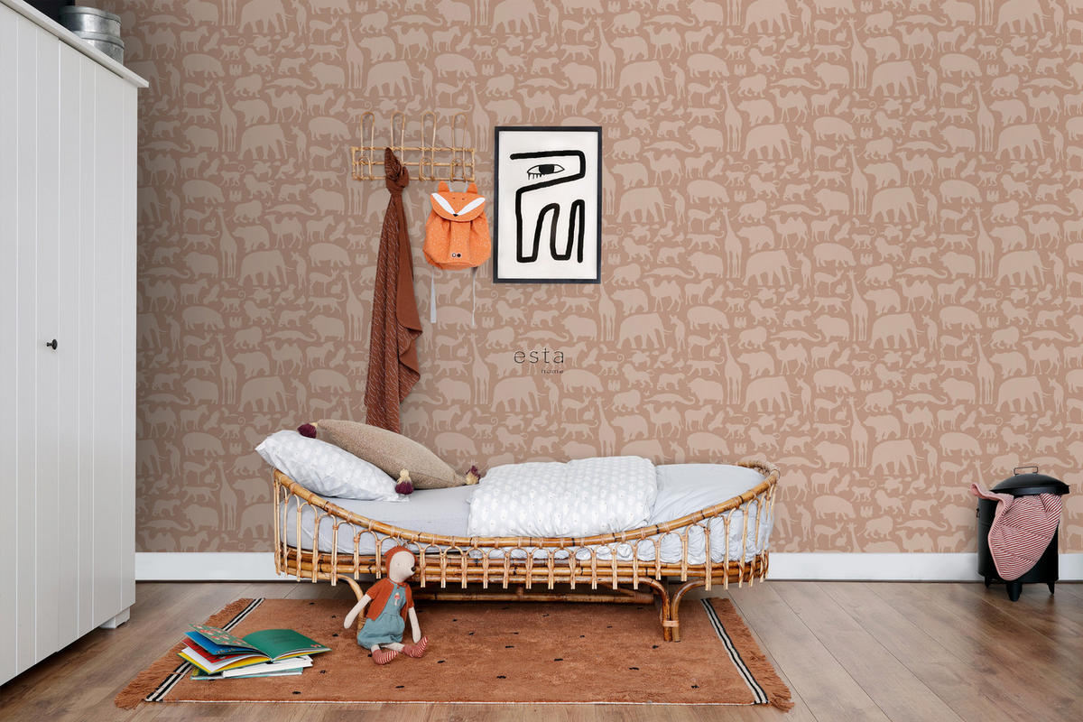 TAPETE Tiere 53 cm x 10.05 m - Terracotta, Papier (53/0.1cm) - ESTAhome