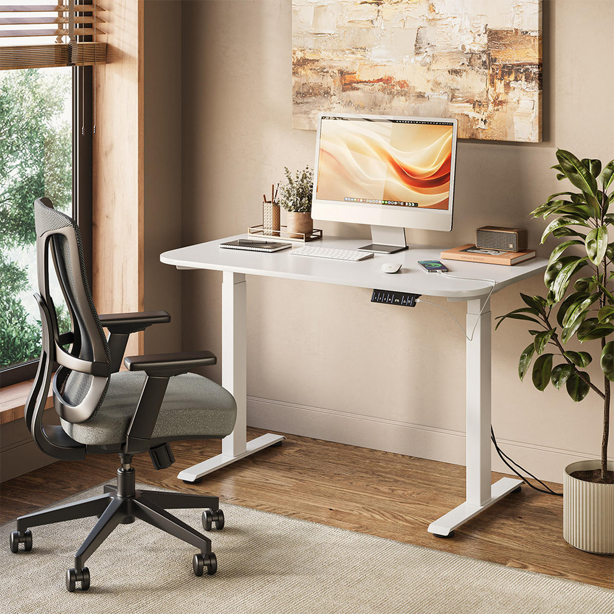 PSACÍ STŮL Elevate Bílá - bílá, kompozitní dřevo (70/120/120cm) - Vicco