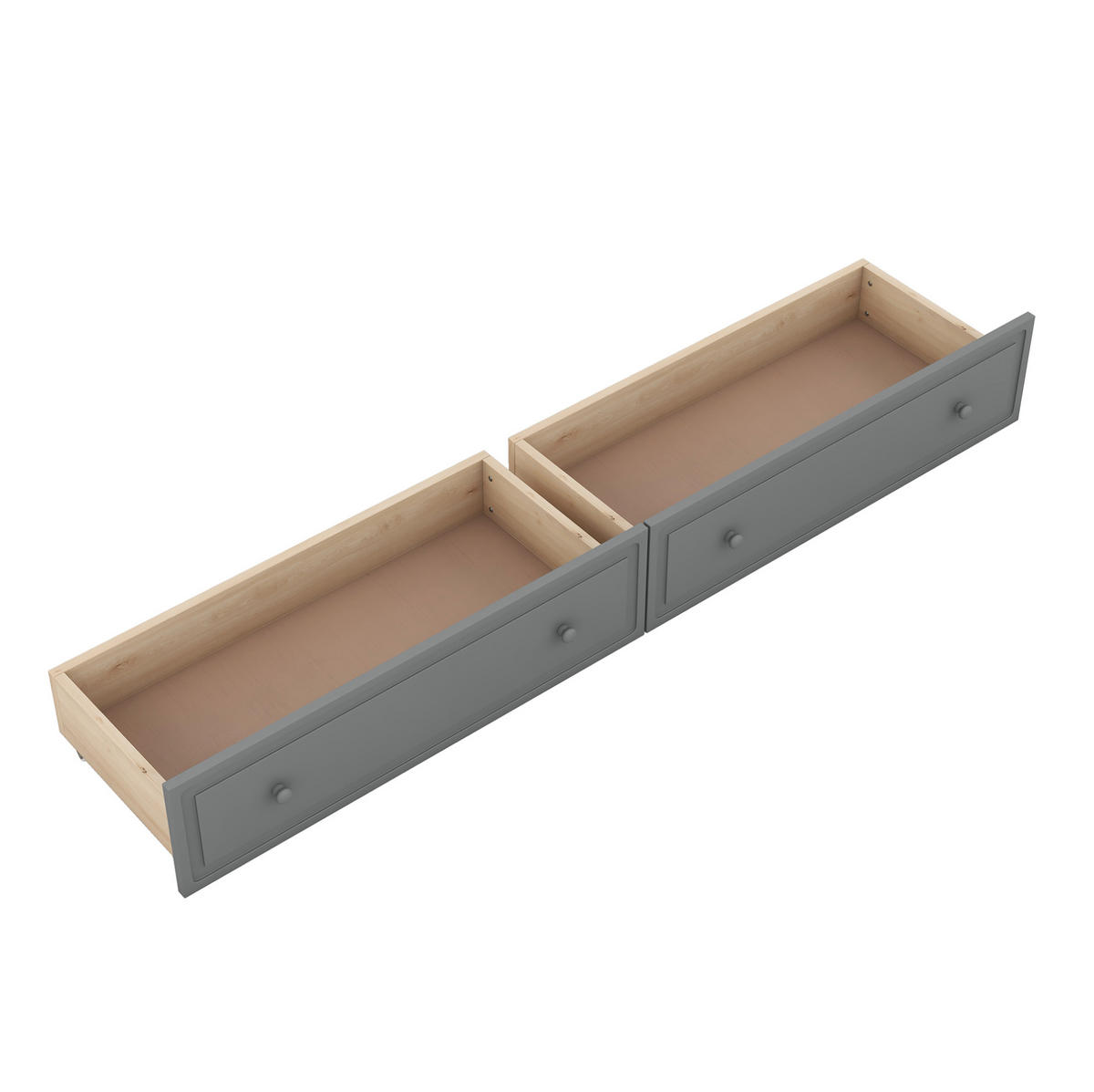 ETAGENBETT umbaubar mit 2 Schubladen 90x200 cm Kiefer Grau - Grau, Holzwerkstoff (90/200cm) - Beauniv