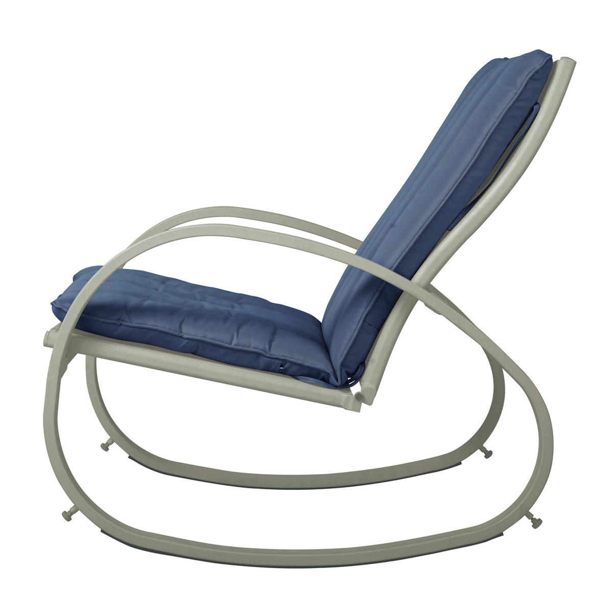 SCHAUKELSTUHL EIBY DELUXE mit Polsterauflage - Blau, Metall (65/87/88cm) - SVITA