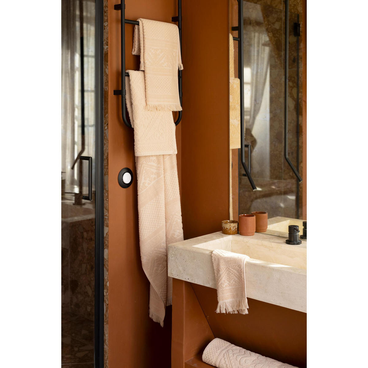 BADETUCH Zoé puder 70 x 140 cm - Hellrosa, Textil (70/140cm) - Vivaraise