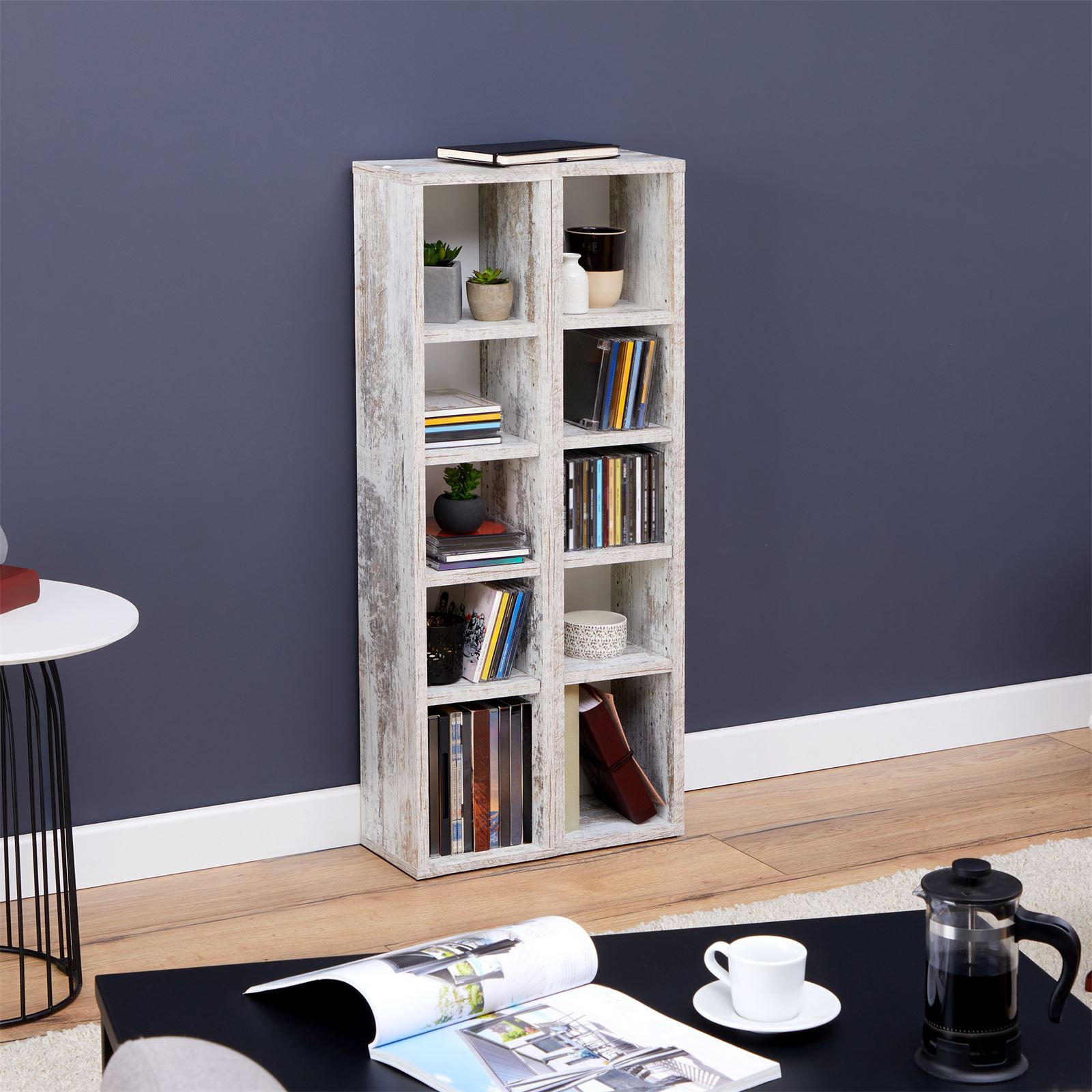 Thumbnail - CARO-Möbel Cd/Dvd-, Dunkelbraun, Holzwerkstoff, Mode, 20x186x17 cm, Wohnzimmer, Regale, CD & DVD-Regale