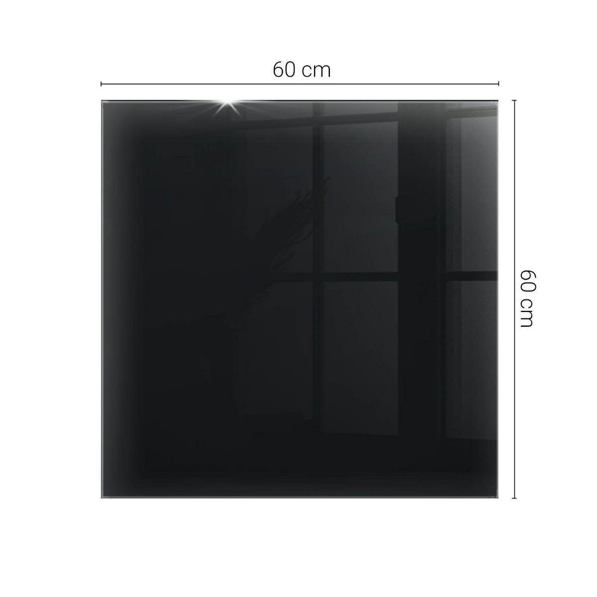 TISCHPLATTE 60x60 cm Glatte Schwarze Oberfläche - Schwarz Hochglanz/Schwarz, Glas (60/60/0.4cm) - TULUP