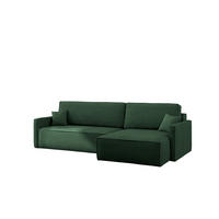 SCHLAFSOFA Carlos, Ecksofa L-Form mit schlaffunktion und bettkasten Stoff Poso Grün Rechts - Grün, Holz (250/83/142cm) - Kaiser Möbel