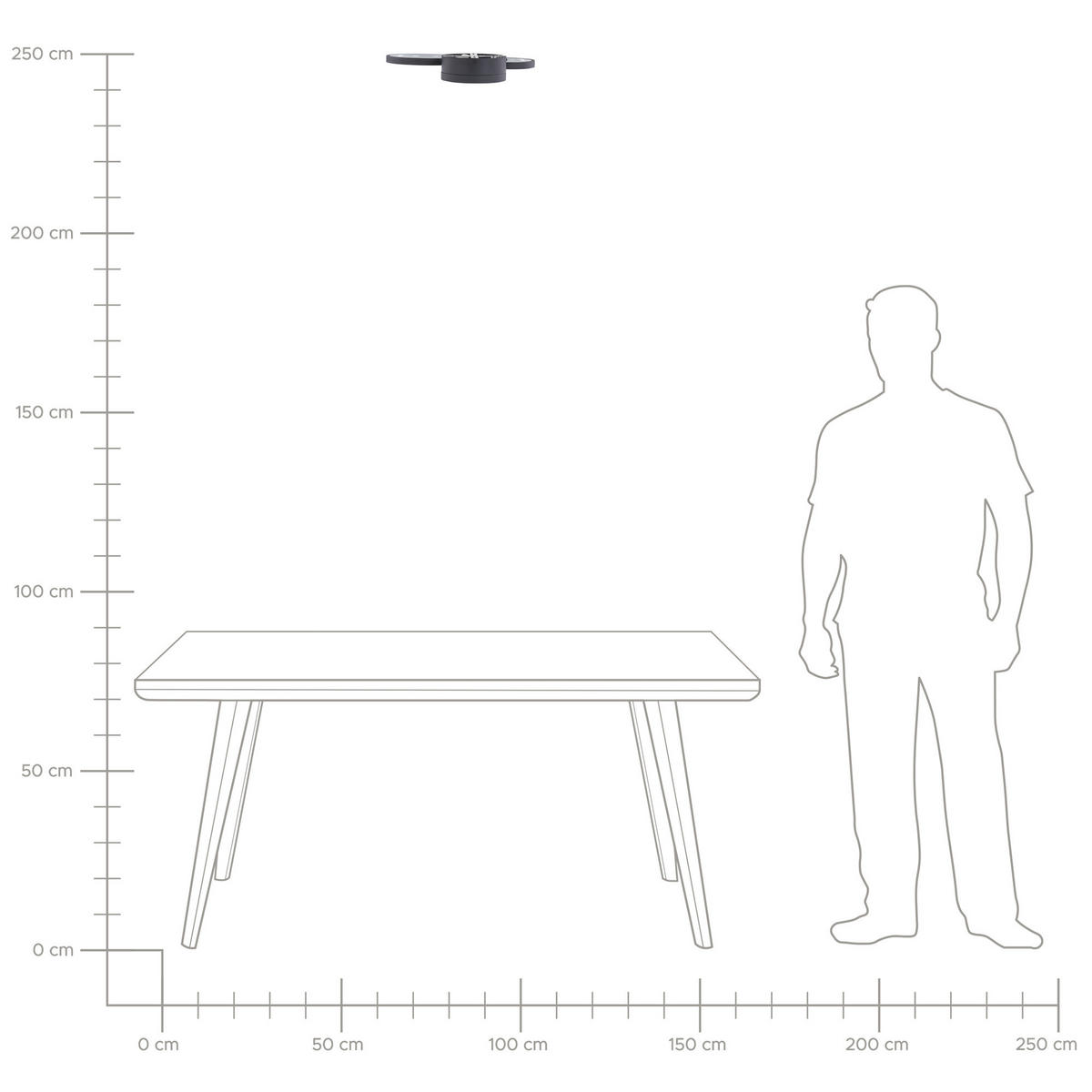 DECKENLEUCHTE Agnat 36/41/7 cm - Schwarz, Metall (36/45/7cm) - Beliani