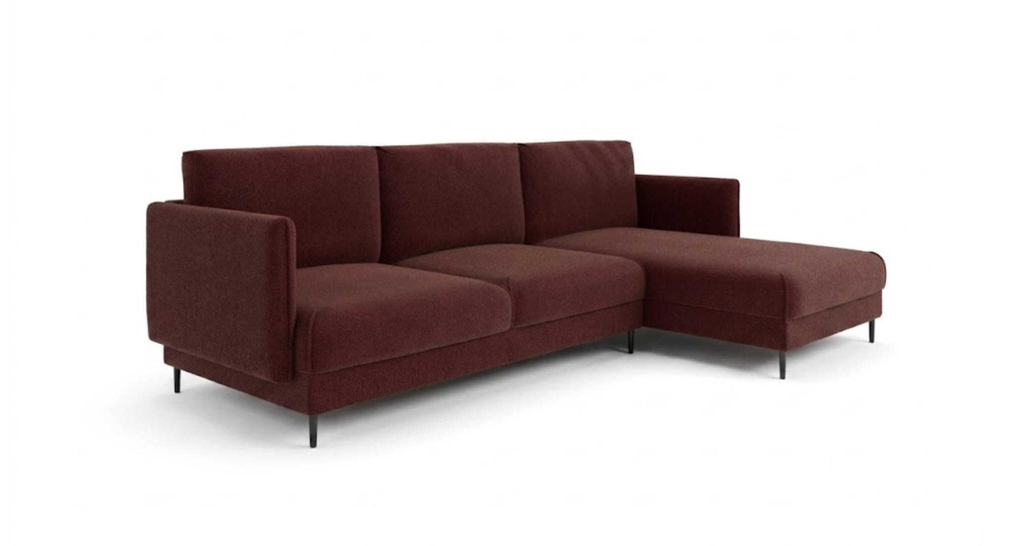 ECKSOFA Helmer In Stoff Baloo - Bordeaux, Holzwerkstoff/Textil (293/164cm) - Fun Möbel