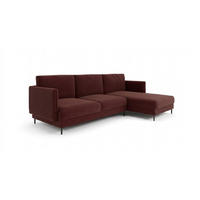 ECKSOFA Helmer In Stoff Baloo - Bordeaux, Holzwerkstoff/Textil (293/164cm) - Fun Möbel