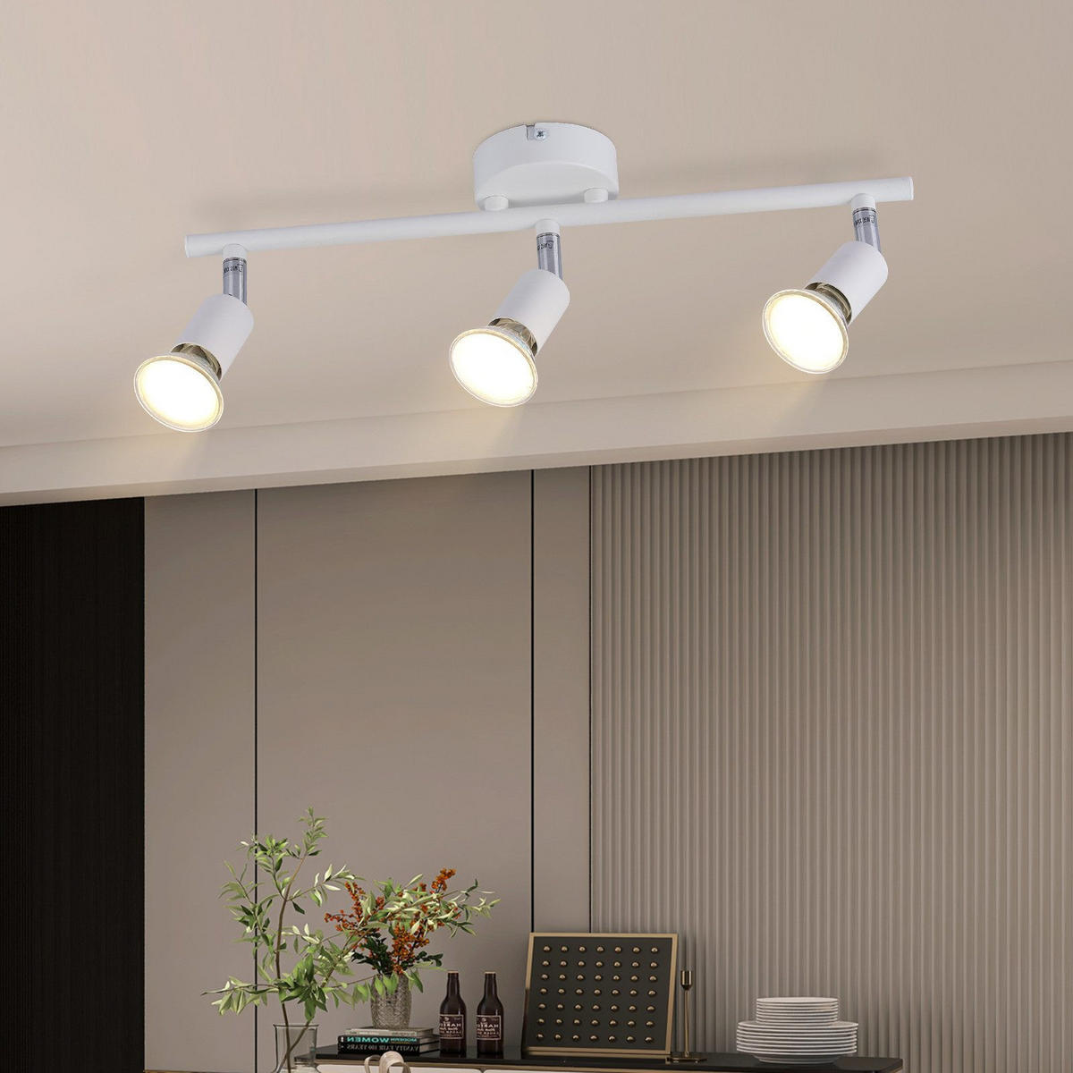 STRAHLER Flensburg 3-flammig 40/8/13.5 cm - Weiß, Metall (40/8/13.5cm) - Nettlife