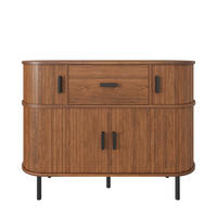 SIDEBOARD Ořechové dvouúrovňové s posuvnými dvířky - barva vlašského ořechu, kompozitní dřevo (110/81.5/35cm) - Urban Meuble