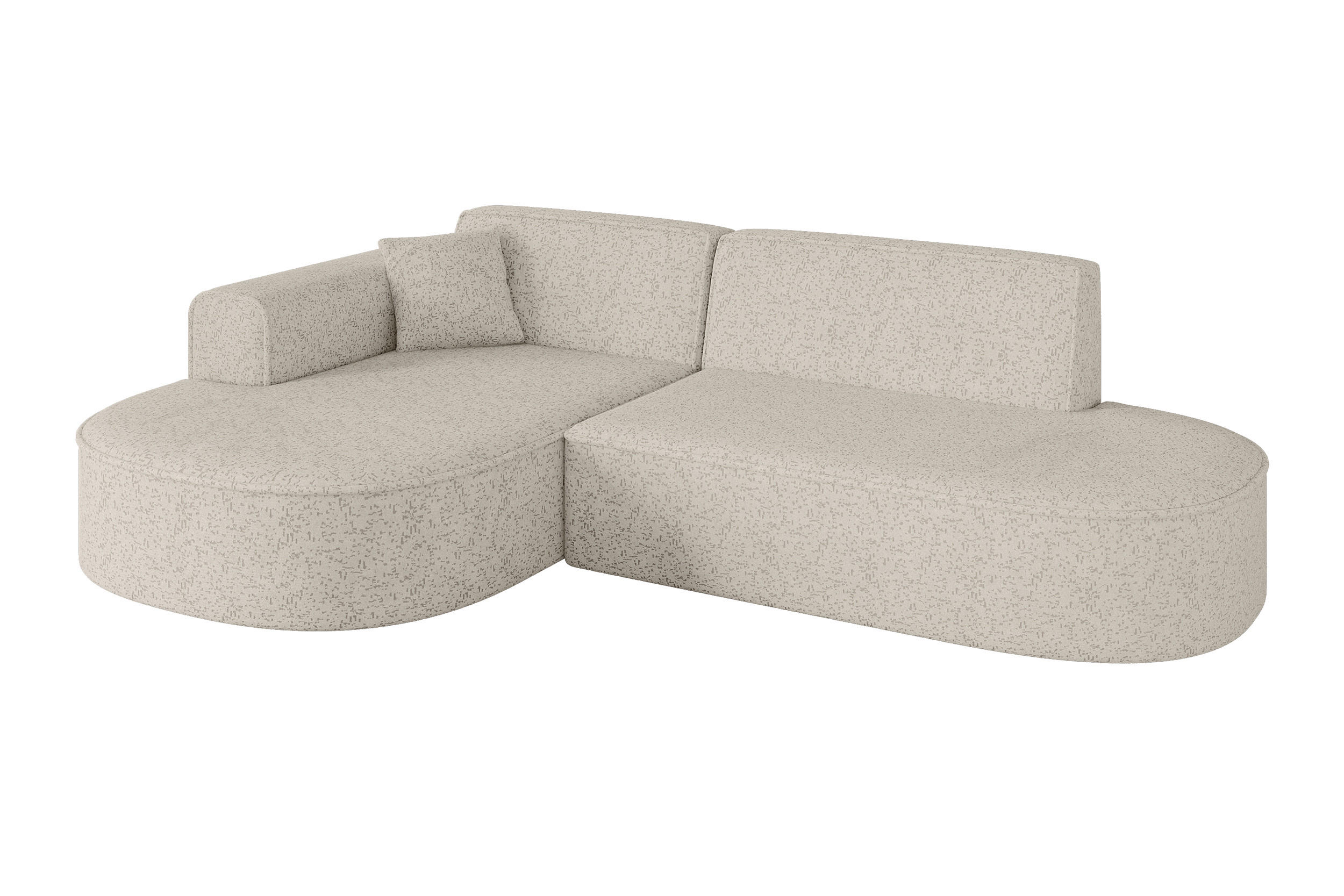 ALTDECOR ROHOVÁ SEDACÍ SOUPRAVA s otomanem vlevo MARI-L1 – 243 x 171 x 79 cm, béžová, tkanina