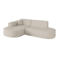 ECKSOFA Ottomane Links MARI-L1 - 243x171x79 cm Beige Tissu - Beige/Schwarz, Holzwerkstoff/Kunststoff (243/171cm) - ALTDECOR