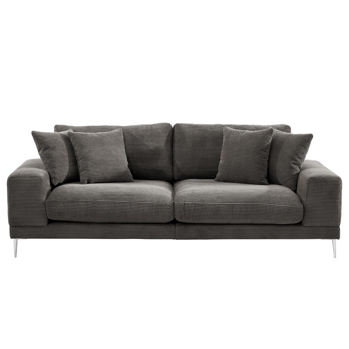 3-SITZER SOFA - Grau, Textil (243/92/103cm) - home24