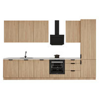 KÜCHENZEILE 360 cm - Sorento KS2-M360 - in Sonoma Eiche - Schwarz/Sonoma Eiche, Holz (360/247/58cm)