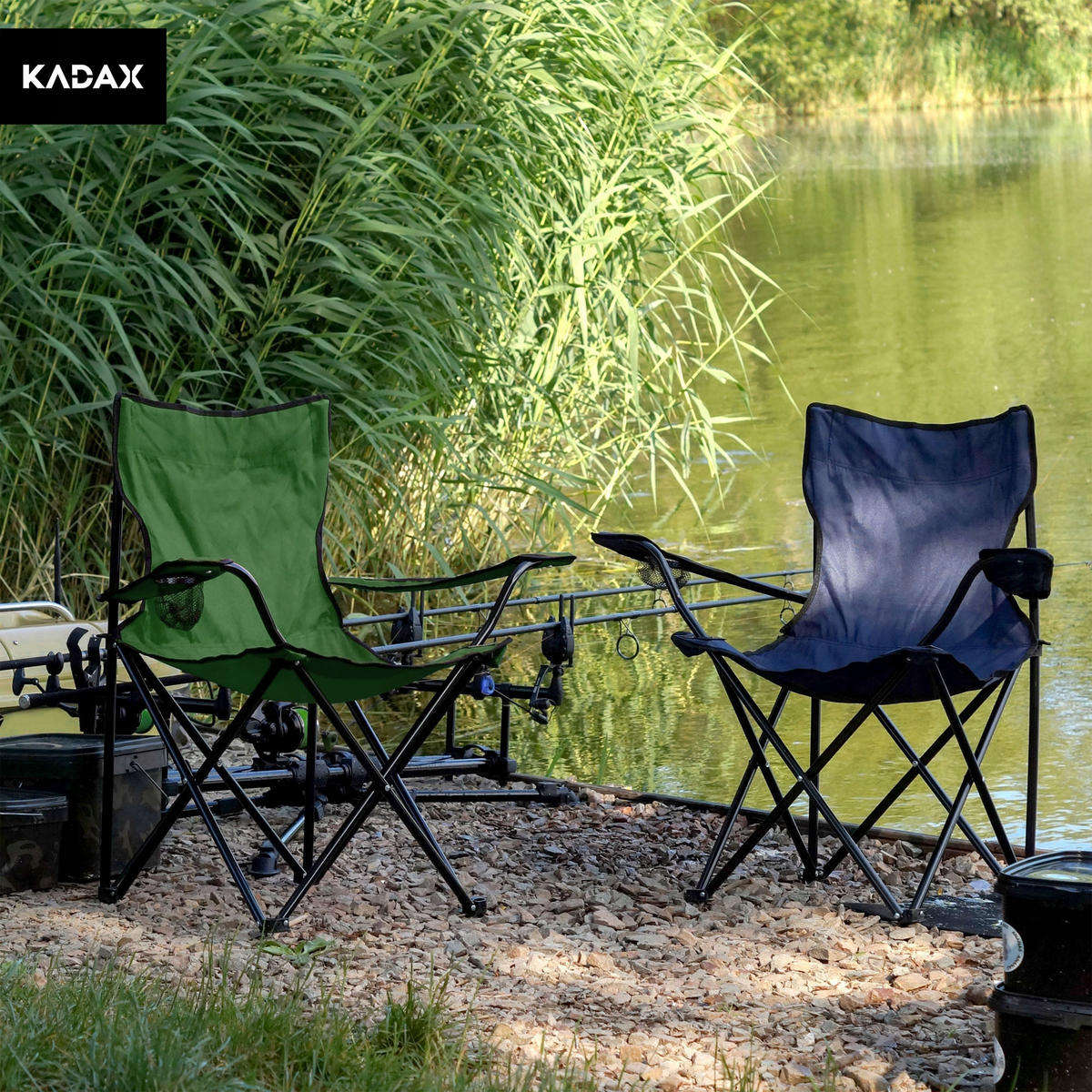 Klappstuhl 82 x 46 cm Grün - Grün, Metall (46/82cm) - KADAX