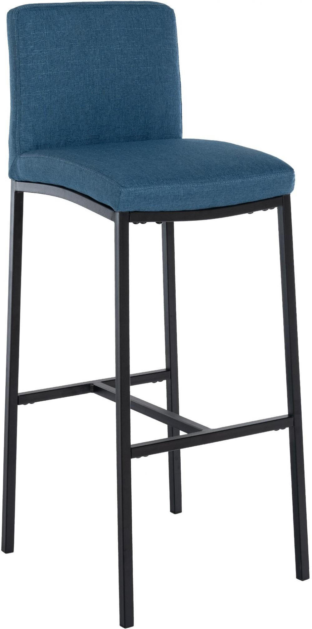 BARHOCKER Stoff Blau - Blau/Schwarz, Textil/Metall (43/110/49cm) - CLP