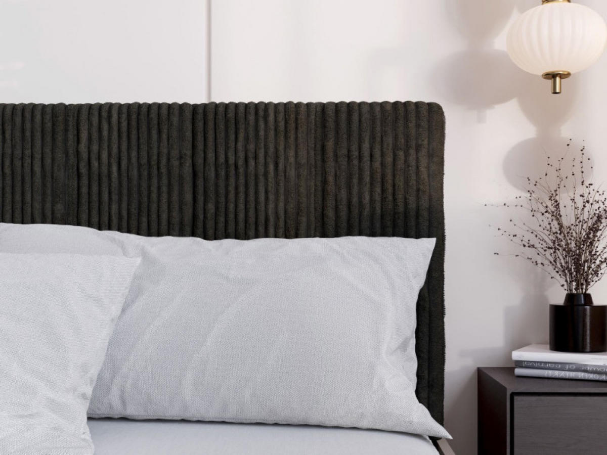 BETT Schwarz STYLE Mit Kaschmirmatratze Gepolsterter Kopfteil 120x200 cm - Kaschmir/Schwarz, Textil (120/200cm) - Sepro Meble