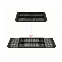 BESTECKEINSATZ,AUSZIEHBAR (links/Rechts), Offenes Design, (45–68) cm × 20,4 cm, Schwarz. - Schwarz, Kunststoff (20.2/3/68cm) - Weltevree