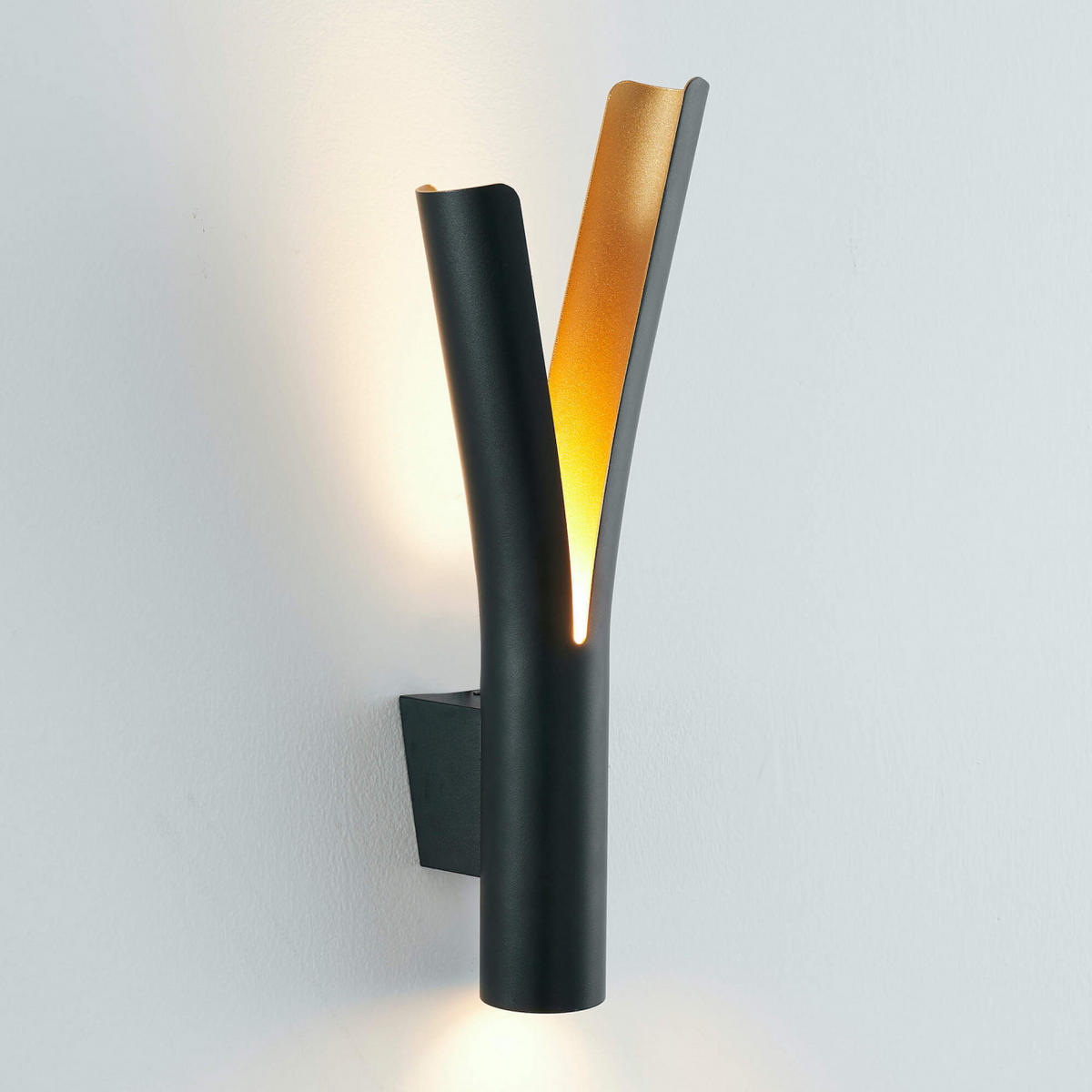 WANDLEUCHTE Nelia, Schwarz und gold, 42.5cm - Goldfarben, Metall (14.5/42.5/9cm) - KOSILUM