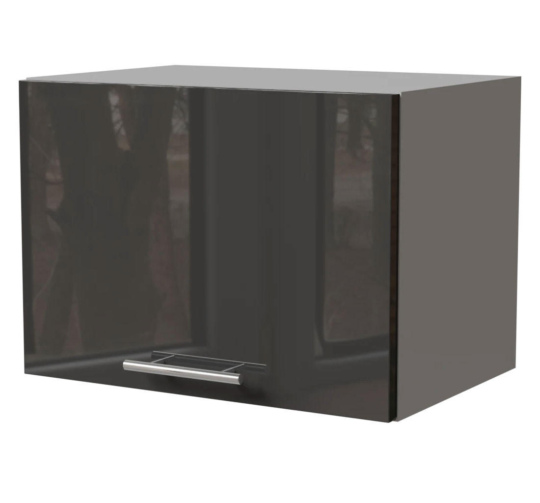 KLAPPHÄNGESCHRANK Essen W4B/50 Graphit Hochglanz / Grau Matt 50 / 32,5 / 36cm - Graphitfarben/Grau, Holz/Holzwerkstoff (50/36/32.5cm) - Feldmann-Wohnen