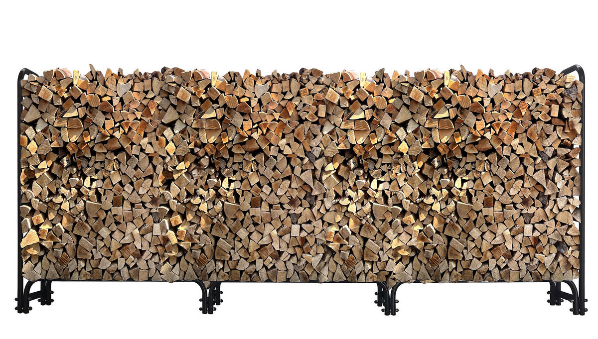 KAMINHOLZREGAL Außen 272x25x95 cm Metall Anthrazit 1 m³ / 1,5 SRM - Anthrazit, Metall (272/95/25cm) - QUICK STAR