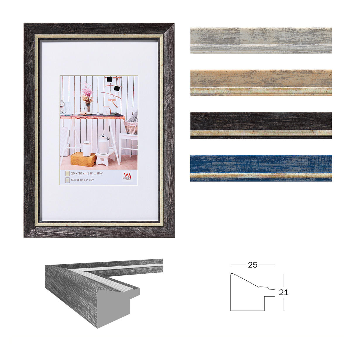 BILDERRAHMEN Chalet Designrahmen 15x20 cm WEISS - Weiß, Kunststoff (17.5/22.5/2cm) - walther design