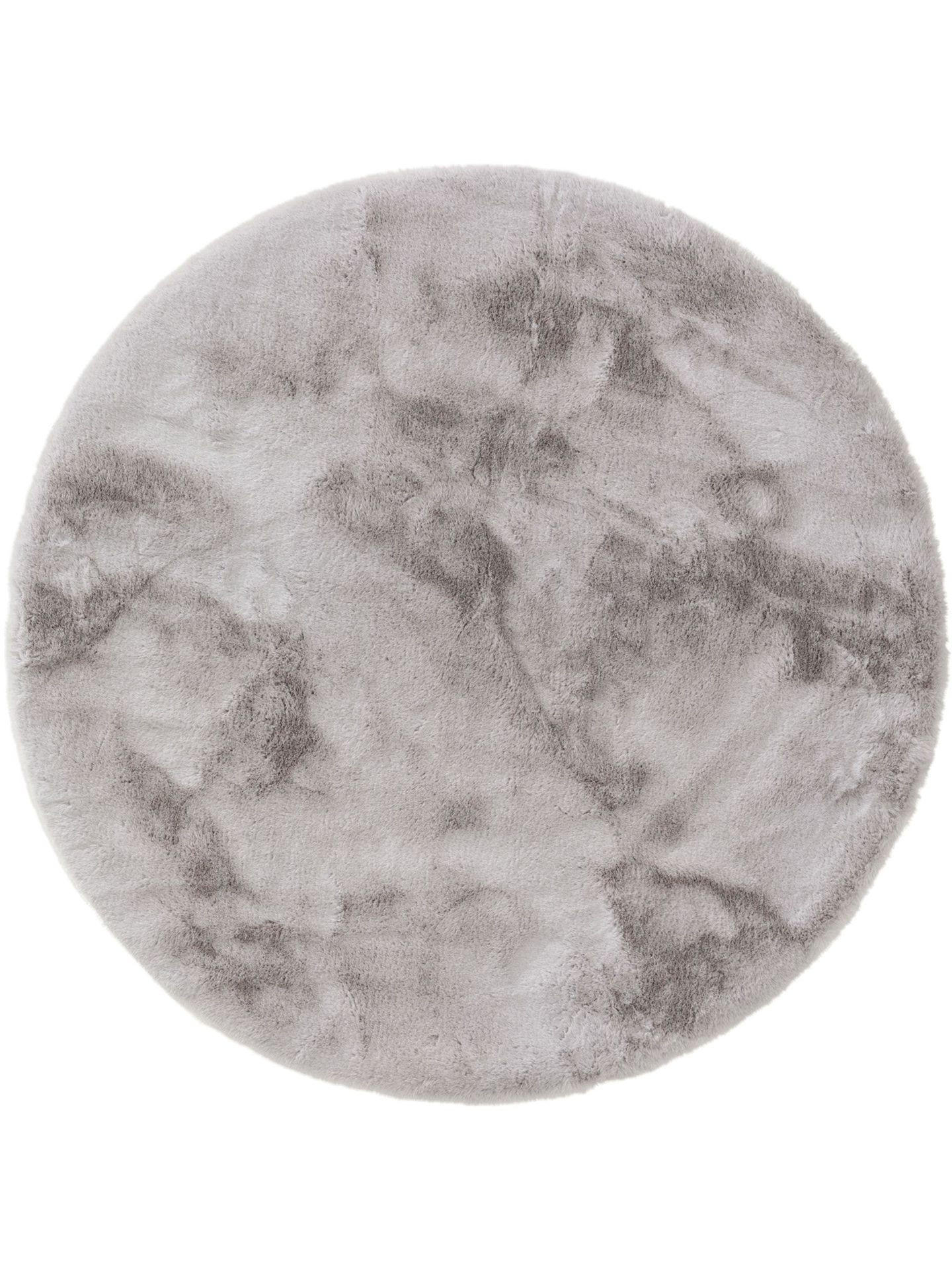 KUNSTFELL-TEPPICH Dave Grau ø 120 cm rund - Grau, Kunststoff/Textil (120/1cm) - KUNSTLOFT