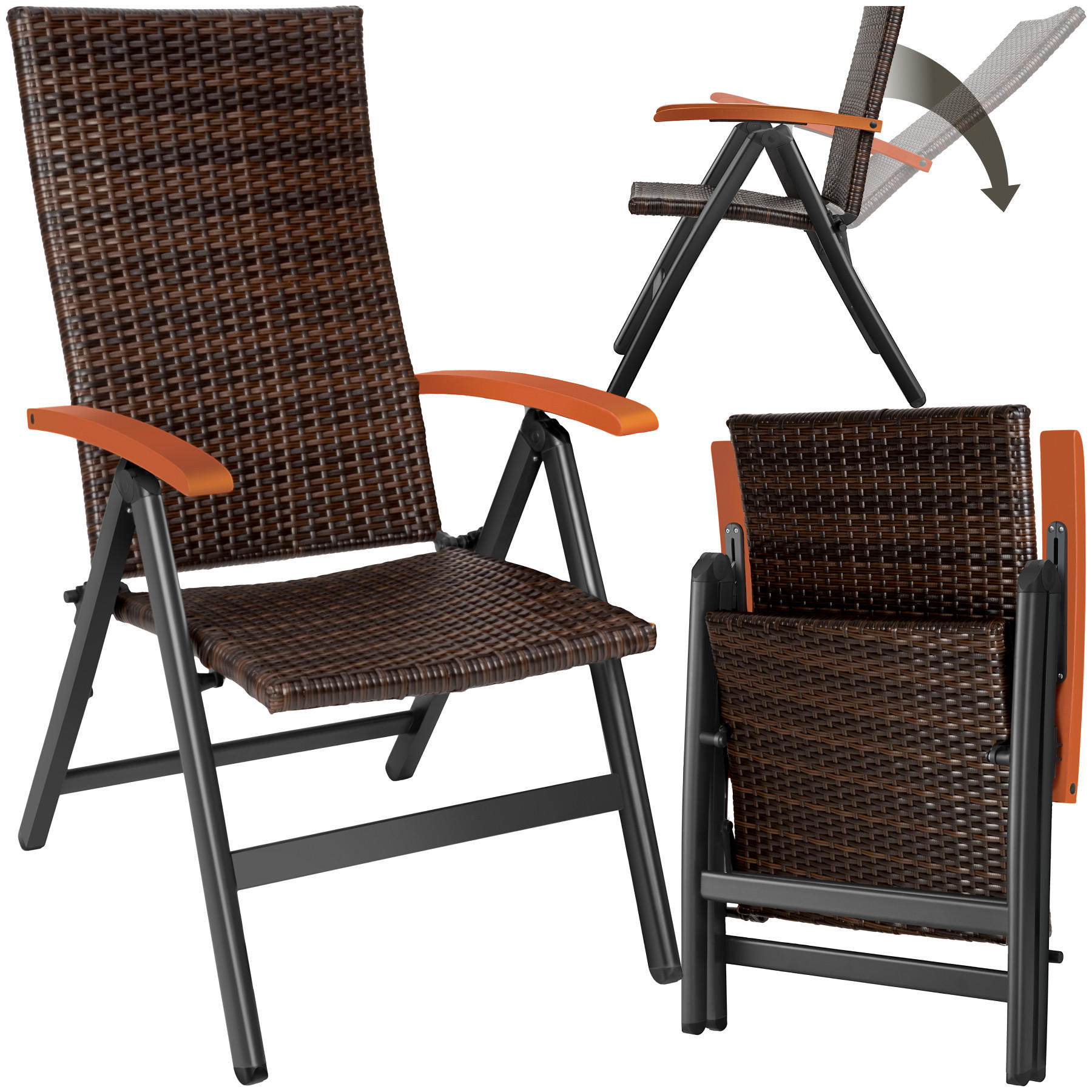 RATTANSTUHL Canberra,58 x 72 x 108 cm,braun - Braun, Kunststoff (58/108/72cm) - tectake