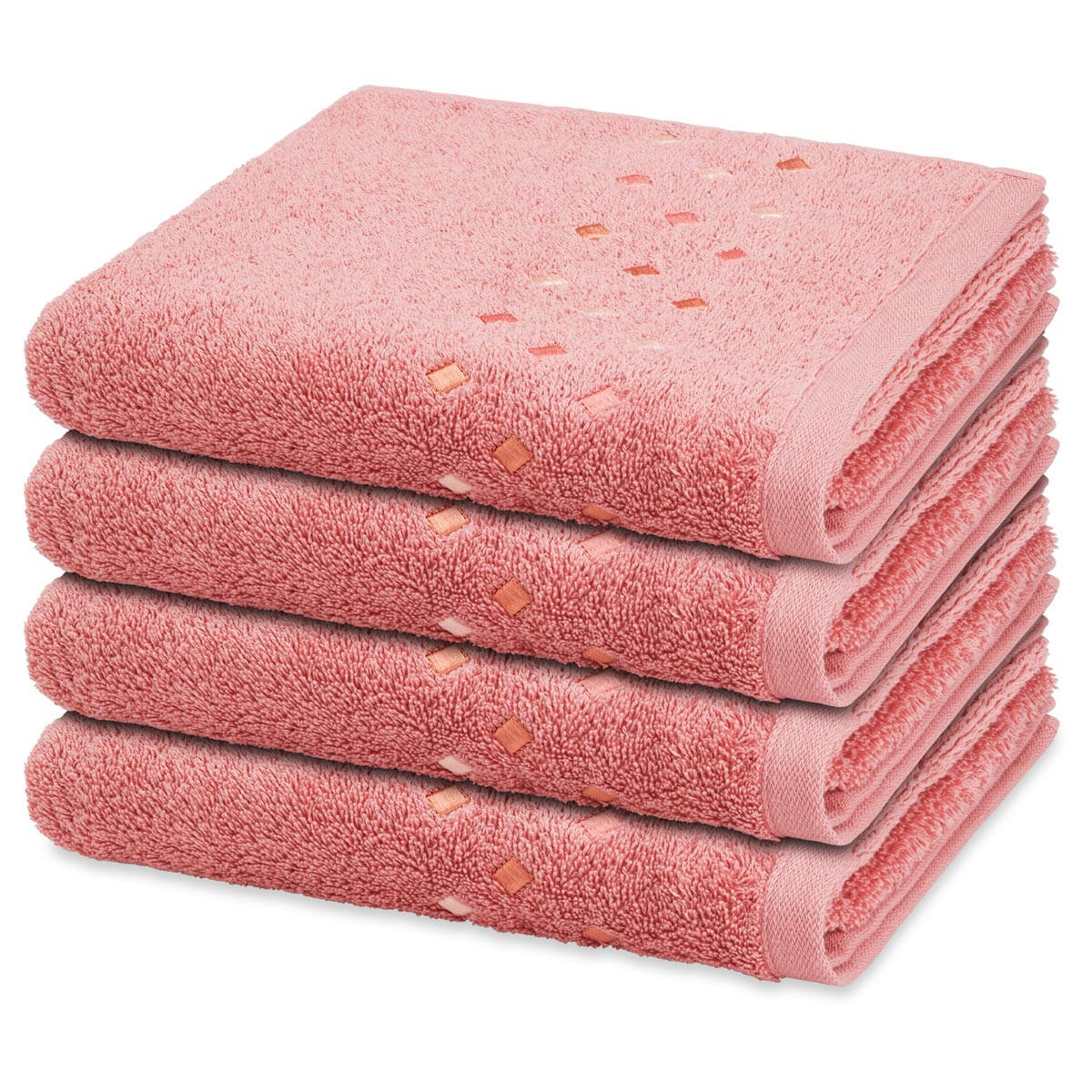 HANDTUCH Stoneline 4er-Set - Rot, Textil (50/100cm) - Ross
