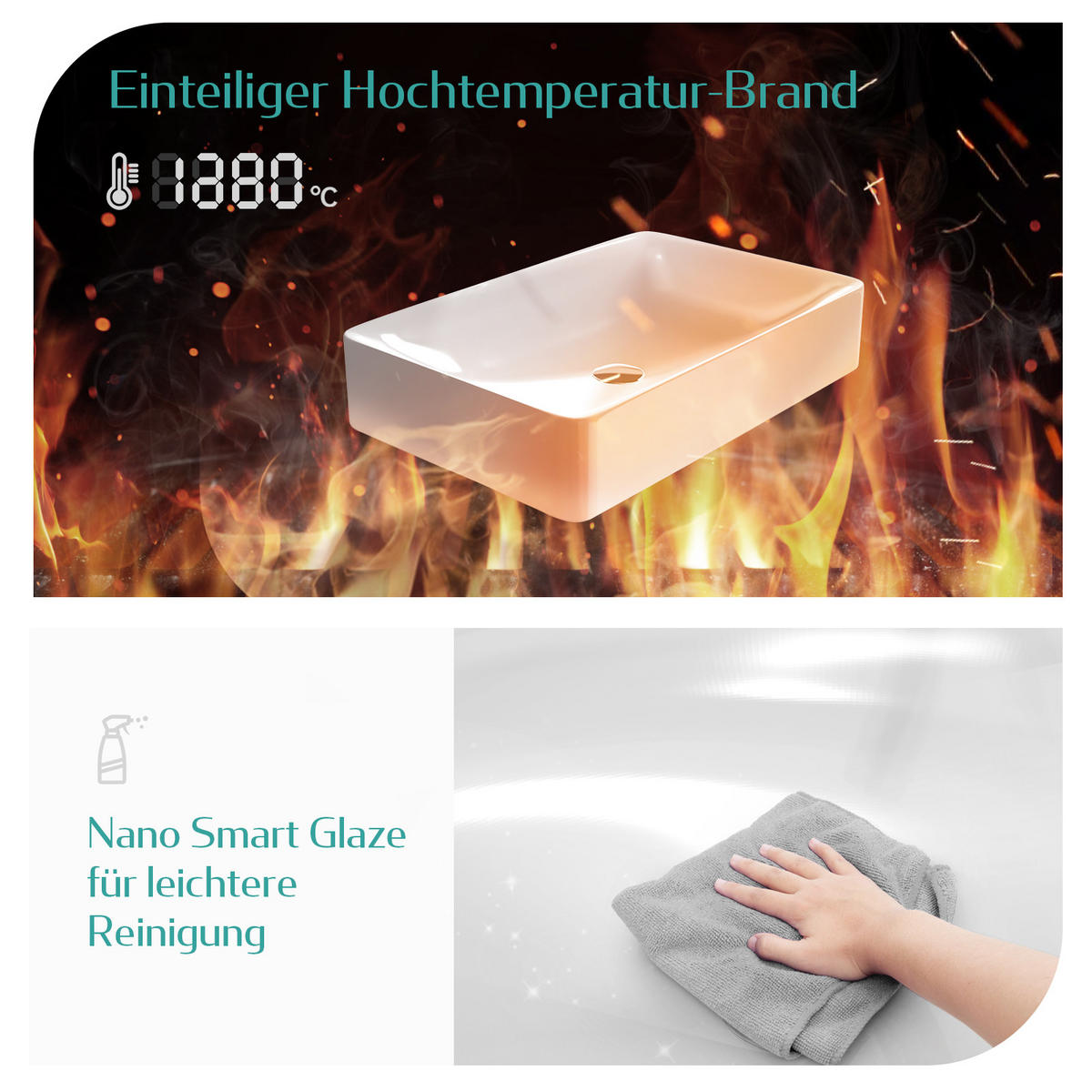 KUNDENDIENST - Weiß Hochglanz, Keramik (39.5/12/59.5cm) - EMKE