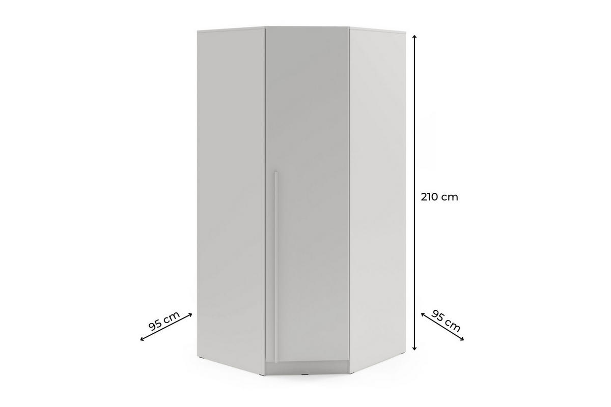 ECKKLEIDERSCHRANK BRISSO BR4 95/210/95 cm in Platingrau - Grau, Holzwerkstoff (95/210/95cm) - Deine Möbel 24
