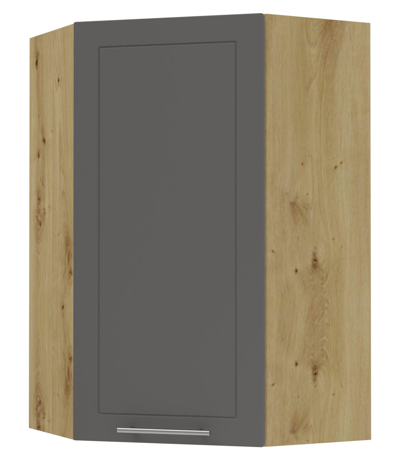 KÜCHENHÄNGESCHRANK Kvantum W4/10/60 Graphit Matt / Eiche Artisan Matt 60 / 60 / 96cm - Graphitfarben/Eiche Artisan, Holz/Holzwerkstoff (60/96/60cm) - Feldmann-Wohnen