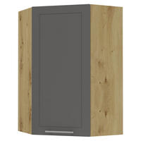 KÜCHENHÄNGESCHRANK Kvantum W4/10/60 Graphit Matt / Eiche Artisan Matt 60 / 60 / 96cm - Graphitfarben/Eiche Artisan, Holz/Holzwerkstoff (60/96/60cm) - Feldmann-Wohnen