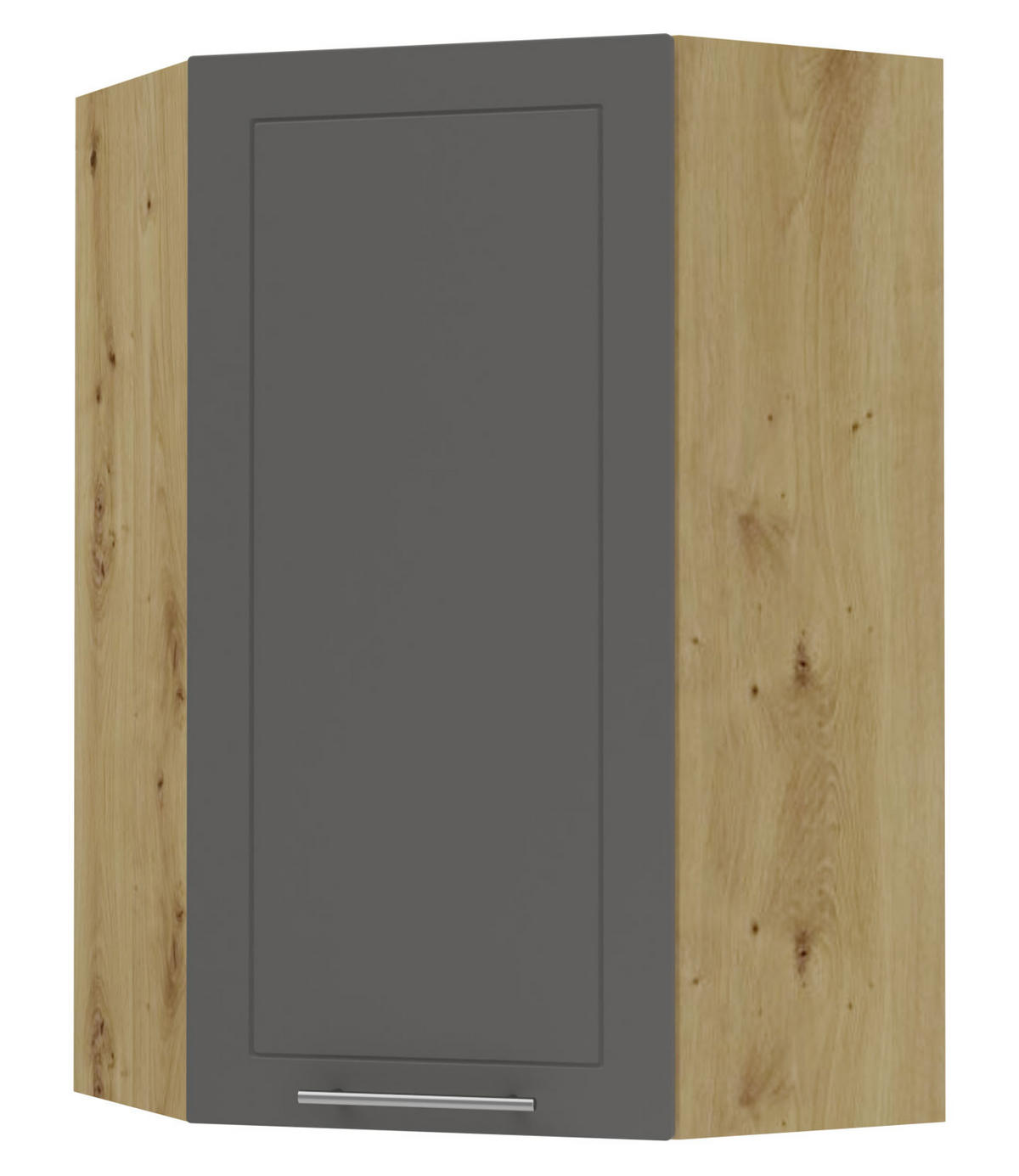 KÜCHENHÄNGESCHRANK Kvantum W4/10/60 Graphit Matt / Eiche Artisan Matt 60 / 60 / 96cm - Graphitfarben/Eiche Artisan, Holz/Holzwerkstoff (60/96/60cm) - Feldmann-Wohnen