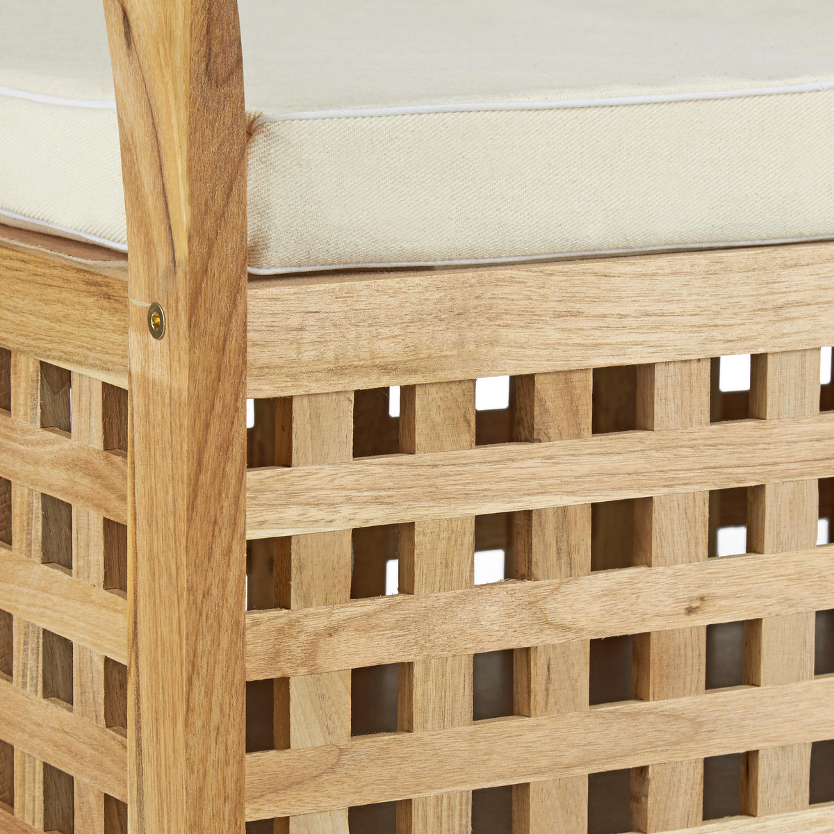 SITZBANK - Hellbraun, Holz/Textil (92.6/46.5/49cm) - Relaxdays