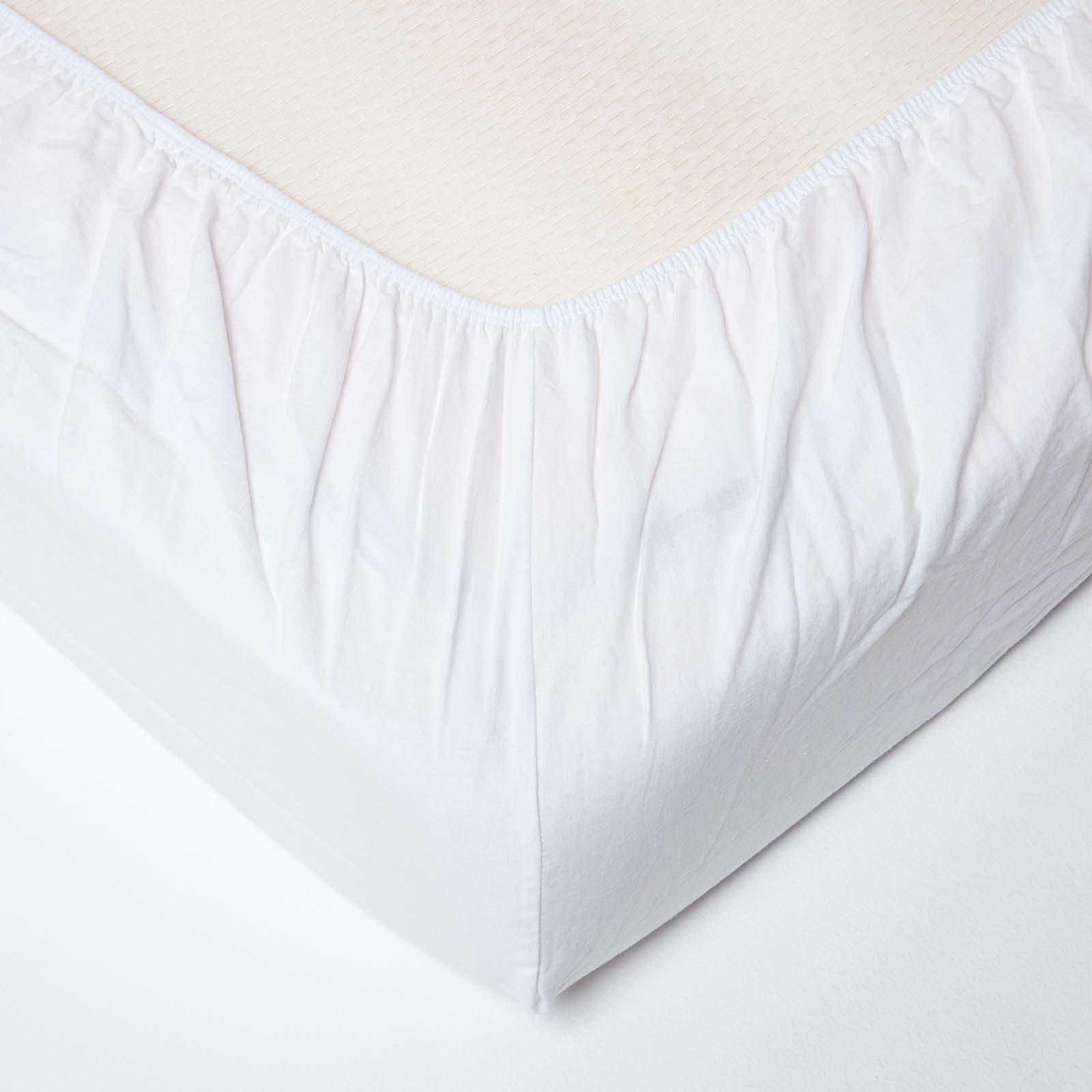 LEINEN-SPANNBETTLAKEN extra hoch, 60% Leinen & 40% Baumwolle - Weiß, Textil (180/200cm) - Homescapes