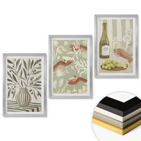 WANDBILDER 3er Set - 40x60 cm Silberner Rahmen - Rustikale Cocktails mit Olivenblüten - Silberfarben, Kunststoff (40/60cm) - ArtPrintCave