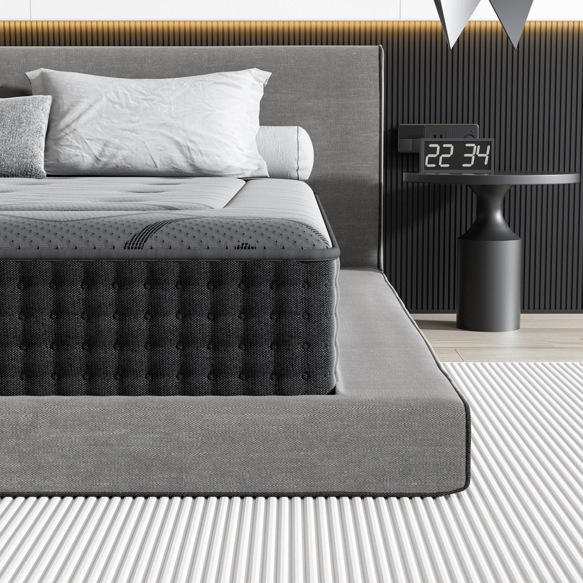 FEDERKERNMATRATZE 90/200 cm, Höhe ca.: 30 cm, Formschaum und Federkern - Multicolor, Textil (90/190cm) - DEWINNER
