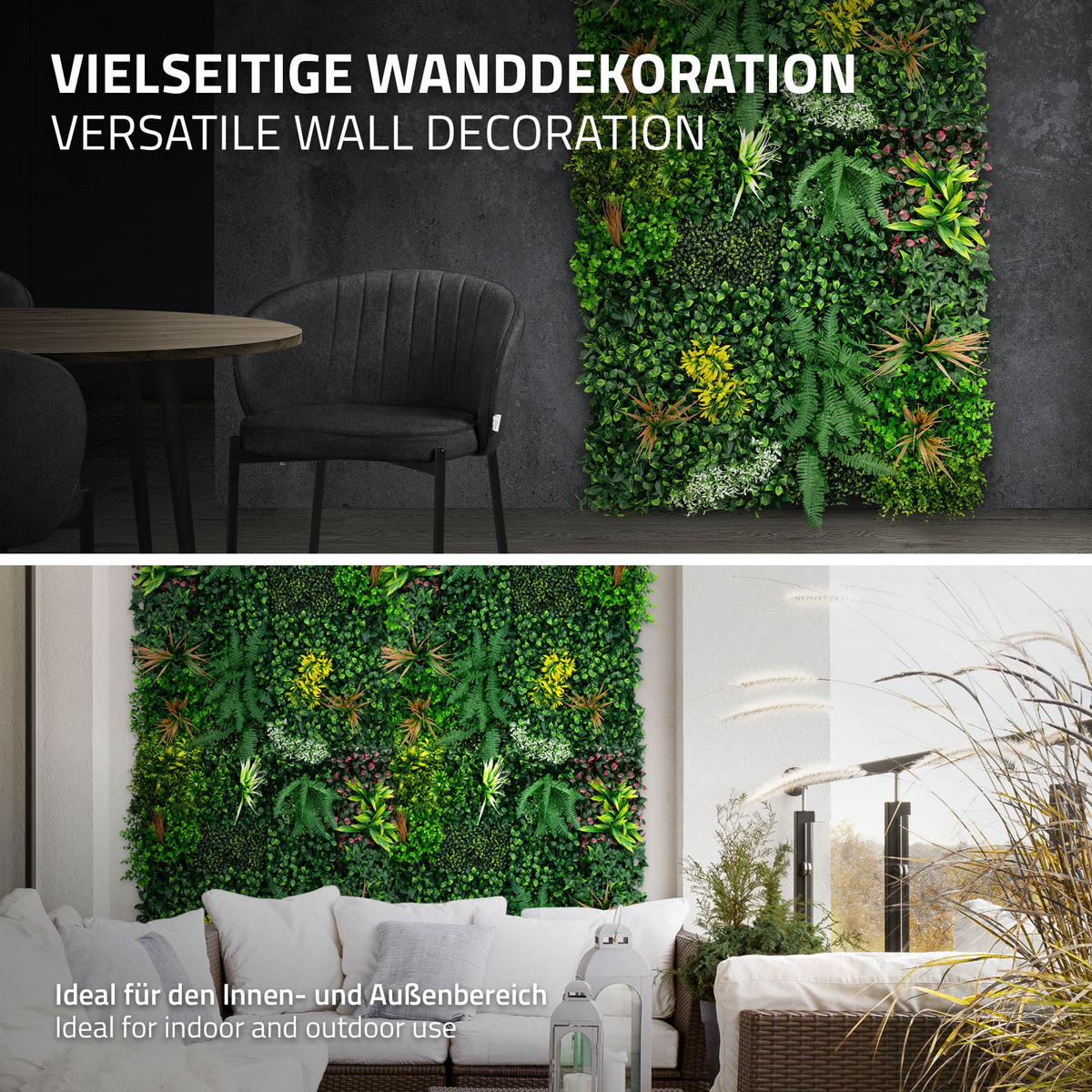 KUNSTPFLANZEN WANDPANEEL Jungle Mix 100x100 cm Grün aus Kunststoff - Waldgrün, Kunststoff (100/100/16cm) - ECD-Germany