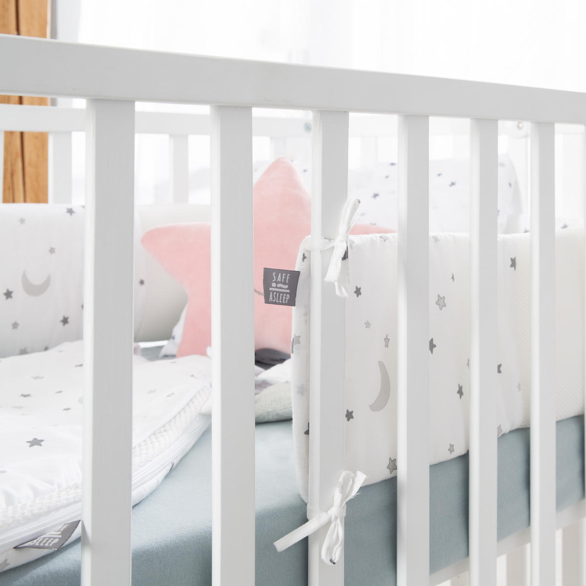NESTCHEN Sternenzauber grau Easy Air 'safe asleep' - Weiß/Grau, Textil (170/4cm) - Roba