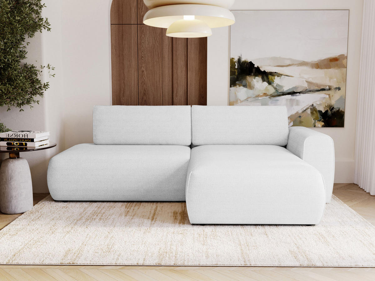 ECKSOFA Mila - Hellgrau/Schwarz, Holzwerkstoff/Kunststoff (164/264cm) - MIRJAN24