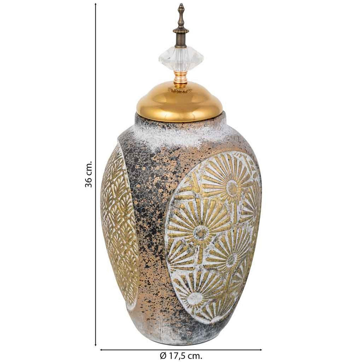 VASE aus Keramik, golden, 18x36cm - Goldfarben, Keramik (36cm) - Wanderlust