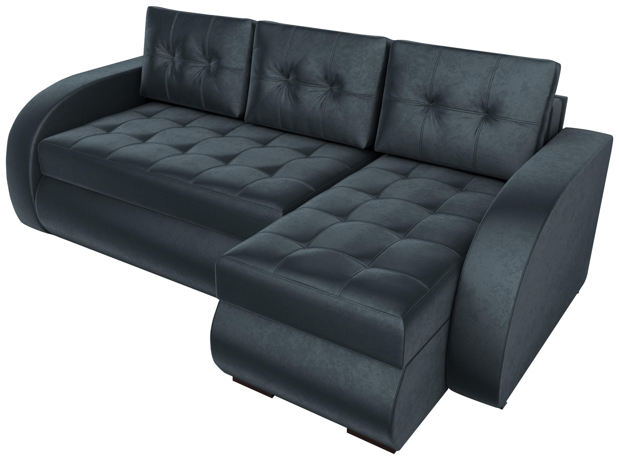 ECKSOFA Bergen mit Schlaffunktion Graphit Samtstoff - Graphitfarben, Textil (238/141cm) - Bromarkt
