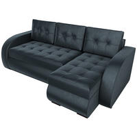 ECKSOFA Bergen mit Schlaffunktion Graphit Samtstoff - Graphitfarben, Textil (238/141cm) - Bromarkt