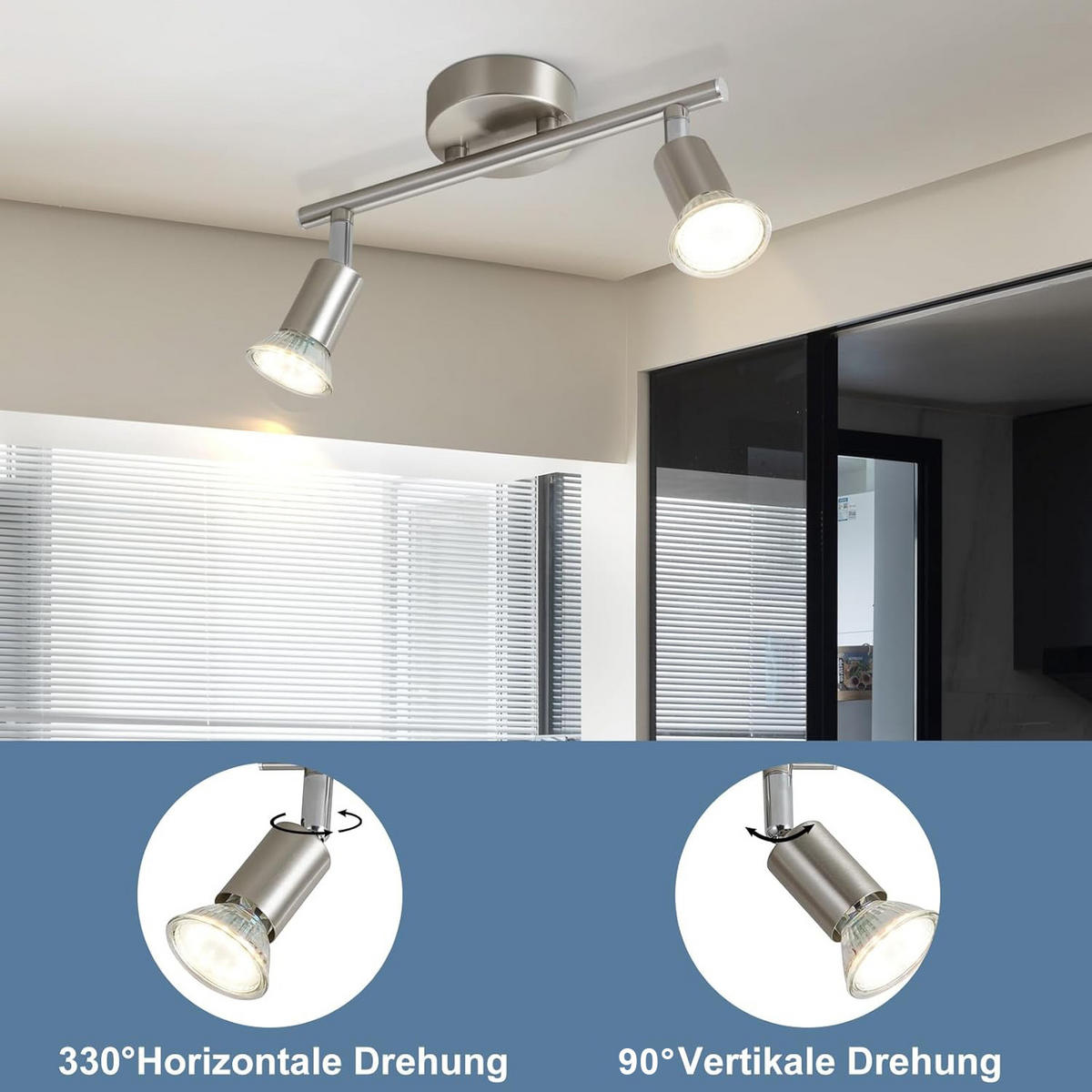 DECKENSTRAHLER Max 21-flammig 25/8/14 cm - Silberfarben, Metall (25/8/14cm) - Nettlife