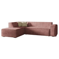 ECKSOFA Lordin Premium, Seite: Links - Rosa, Holz/Textil (267/205cm) - MIRJAN24