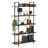 REGAL MEDA - Dunkelbraun/Schwarz, Holzwerkstoff (105/178/34cm) - CARO-Möbel